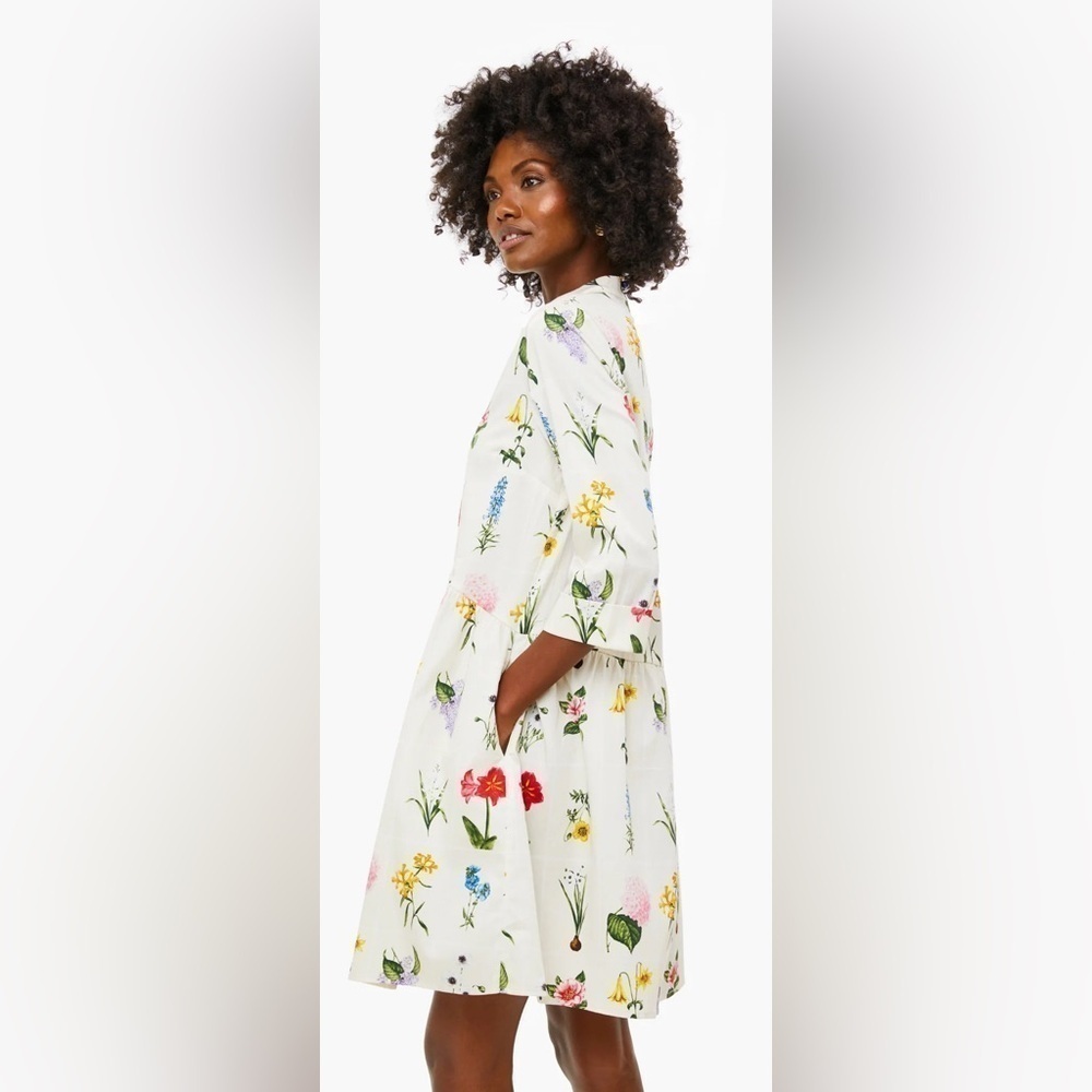 ❌SOLD❌Tuckernuck Royal Shirt Dress. Fresh Buds floral print. 3/4 sleeve. Size S. - Picture 5 of 10